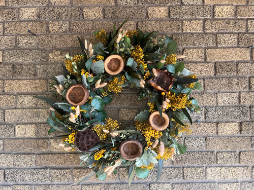 Yellow Foraged Fall Wreath
