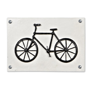 Simple Bicycle White Iron Sign