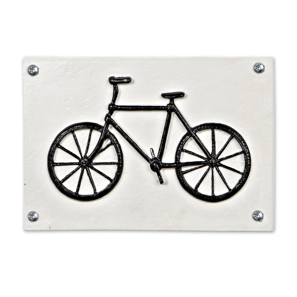 Simple Bicycle White Iron Sign