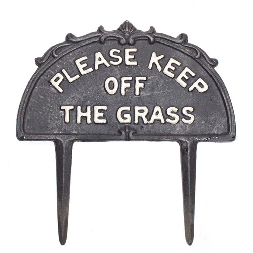 Please Keep Off the Grass Iron Stake