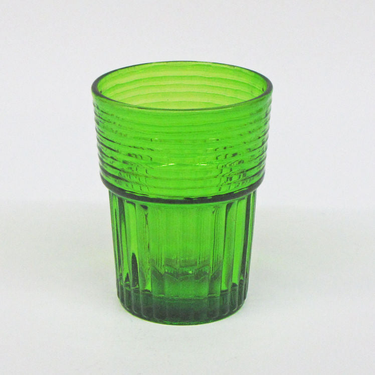 Green Ribbed Votive Glass